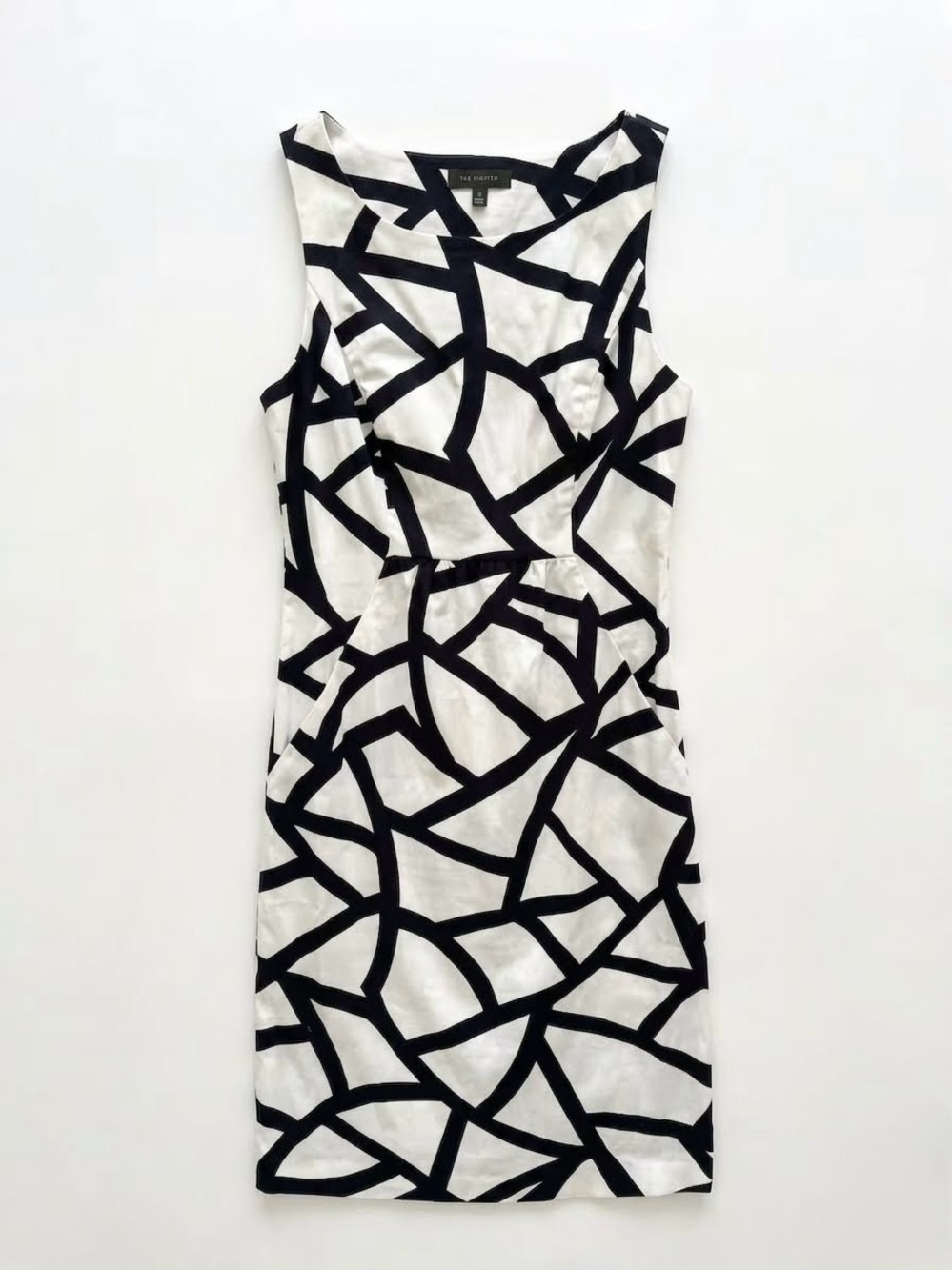 The Limited Black White Geometric Abstract Sheath Dress Size 4 EUC Career Office